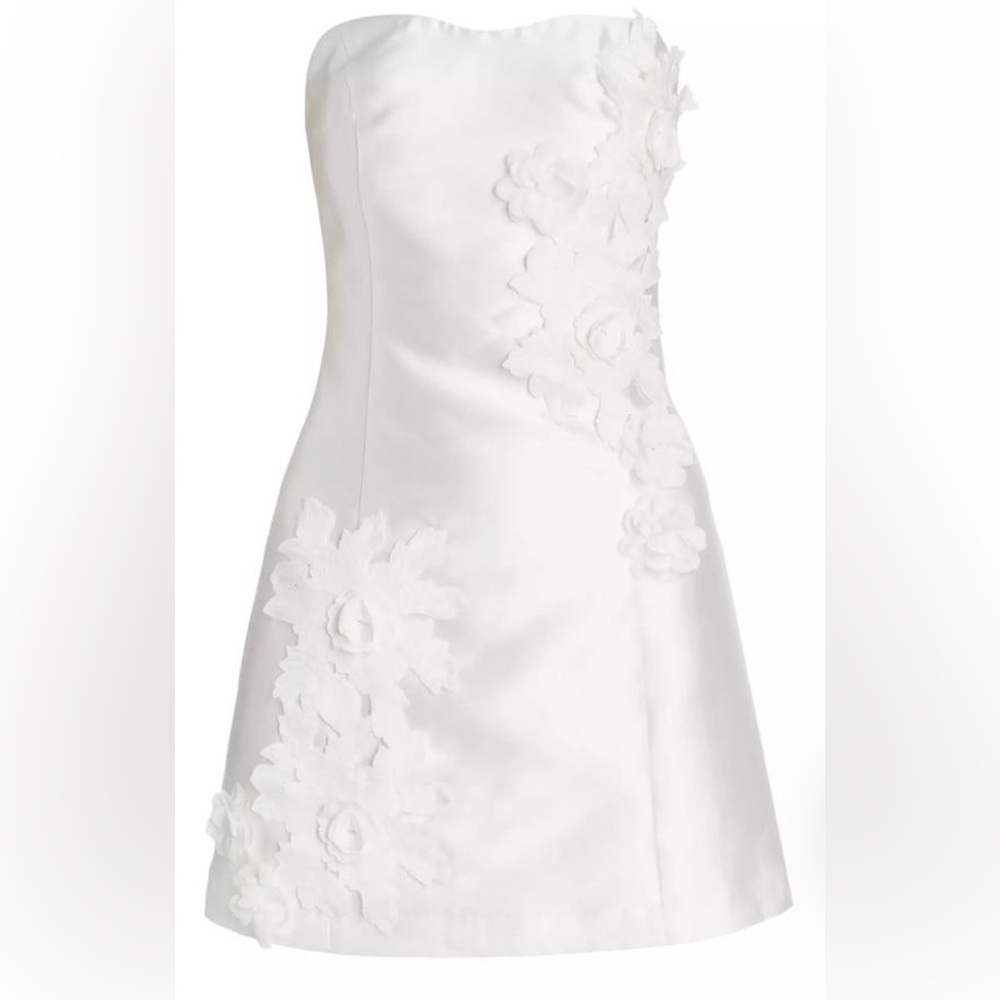Walter Floral Applique Satin Minidress—Elliatt